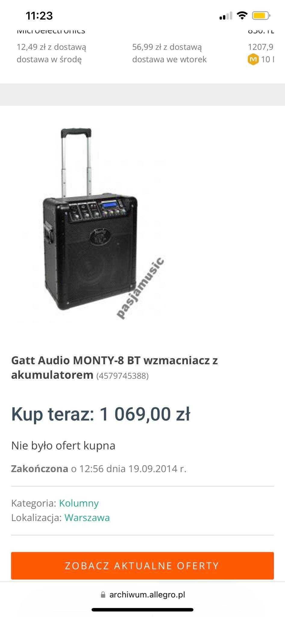 Głośnik wzmacniacz Gatt Audio Monty B BT - z akumulatorem