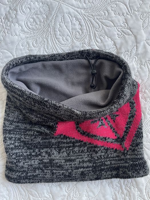 Roxy duży, dzianinowy komin szary big logo