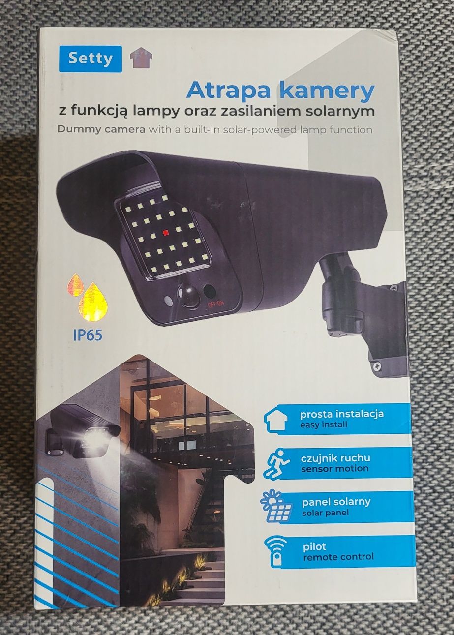Atrapa kamery Setty Panel solarny Czujnik ruchu Pilot