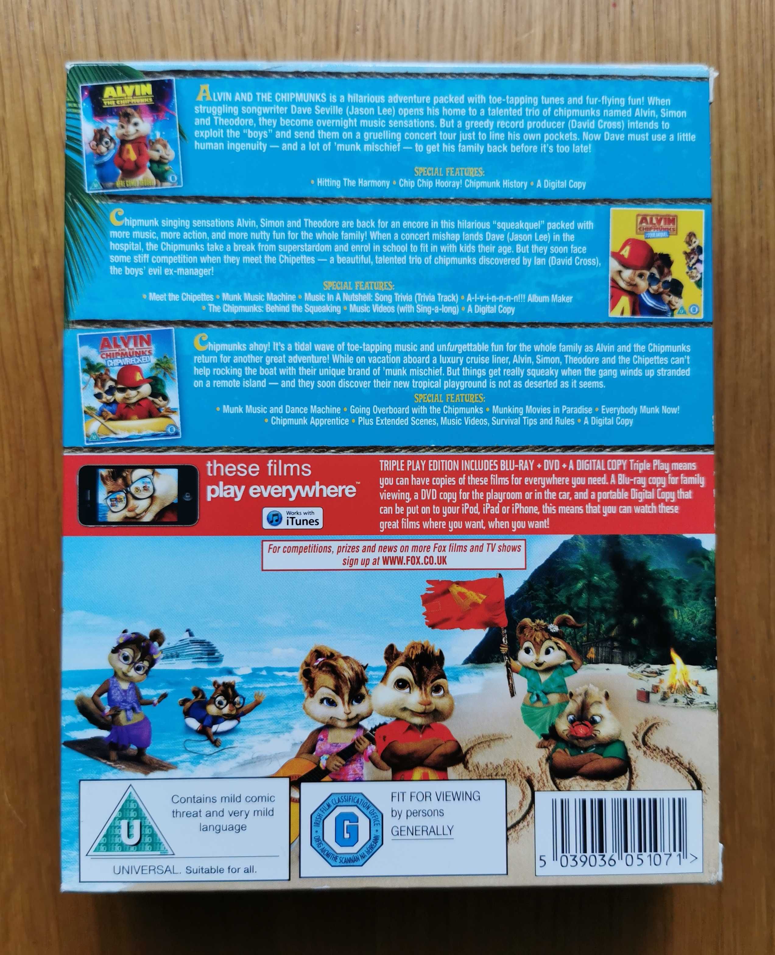 Alvin and the Chipmunks 1-3 (Alvin I Wiewiórki 1-3) 3x Blu-ray +3x DVD