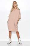 Beżowa sukienka damska DRESOWA OVERSIZE kimono 40 42 jakość premium