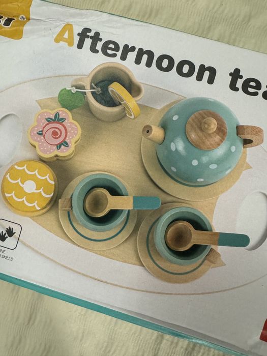 Nowy drewniany zestaw do herbaty montessori