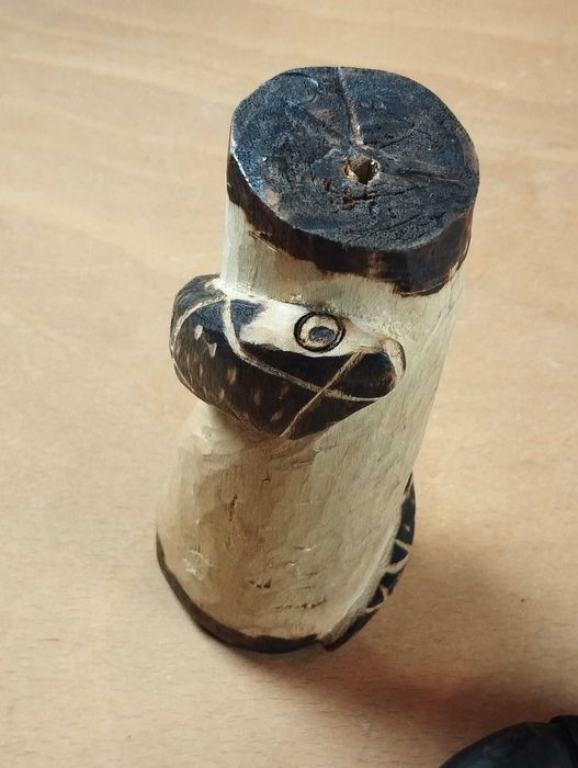 Esculturas Cobra e Tatu em Madeira