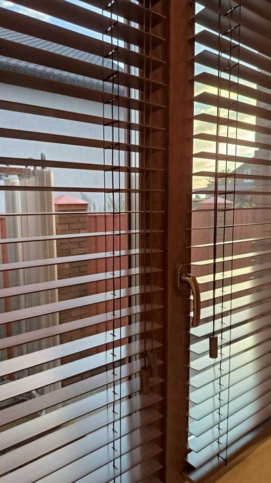 Жалюзі дерев'яні, лісовий горіх/cedar, ШхВ 593х1210 мм, ламель 50мм