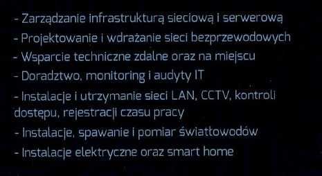 Instalacje światłowodowe / niskoprądowe /elektryczne / wsparcie IT