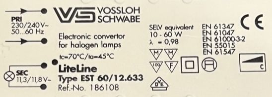 Transformator Vossloh Schwabe LiteLine EST