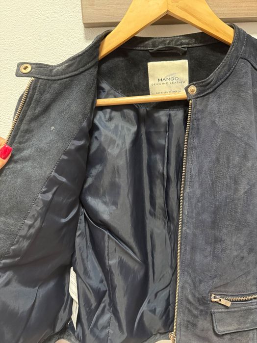 Куртка натуральна замшева Mango розмір С синього кольору