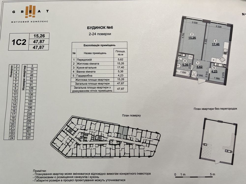 Перепоступка Great / переуступка Грейт 1 кімн 48 кв.м