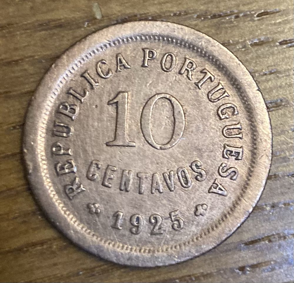 2 moedas de 10 centavos de 1924 e 1925