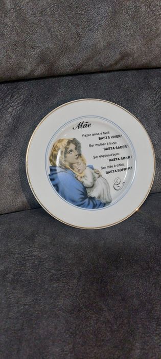 Prato decorativo Mãe Cerâmica