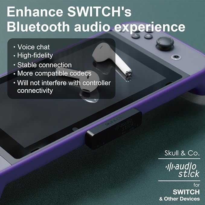 Skull & Co Bluetooth 5.0 bezprzewodowy adapter nadajnik audio PS5 PS4