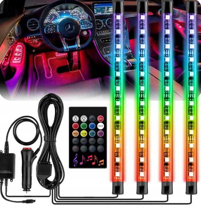 OŚWIETLENIE LED RGB Wnętrza auta Samochodu akwarium meble półki biurko