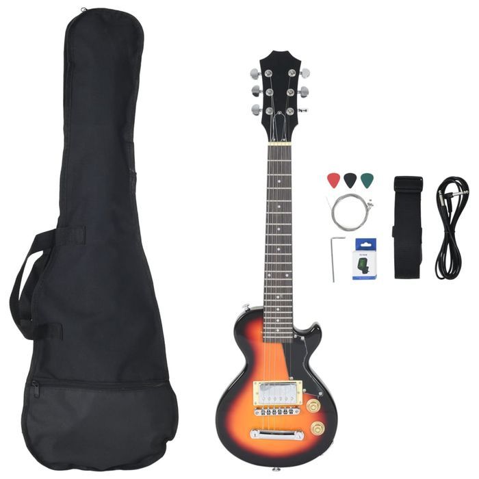 Gitara Elektryczna Z Pokrowcem, Brązowo-Czarna, 3/4, 30"