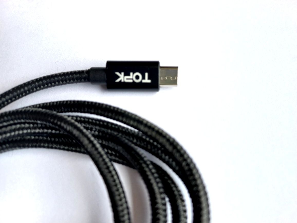 USB кабель Topk с амперметром и вольтметром для  iPhone 1 метр