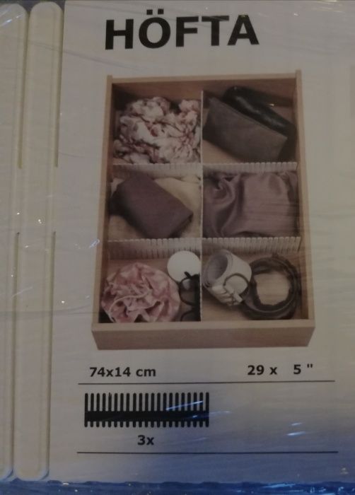 Divisória para gavetas Hofta IKEA 3x74cmx14cm - SELADO