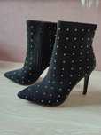 Czarne buty botki irchowe 37