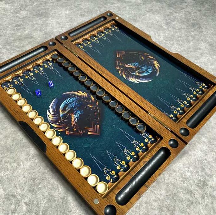 ПРЕМІУМ Нарди з дерева та гартованого скла розмір 48х50