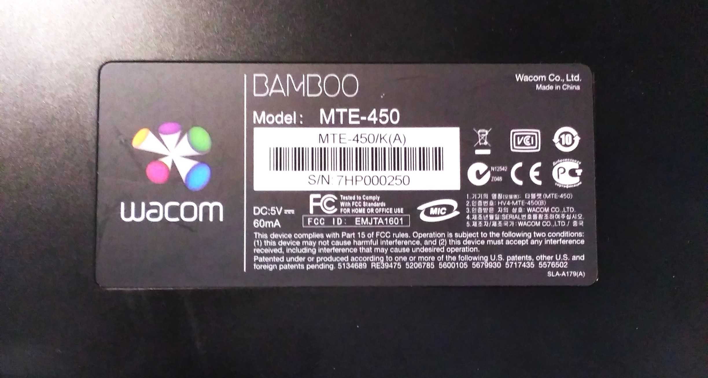 Графический планшет WACOM BAMBOO MTE-450 для ремонта / на запчасти