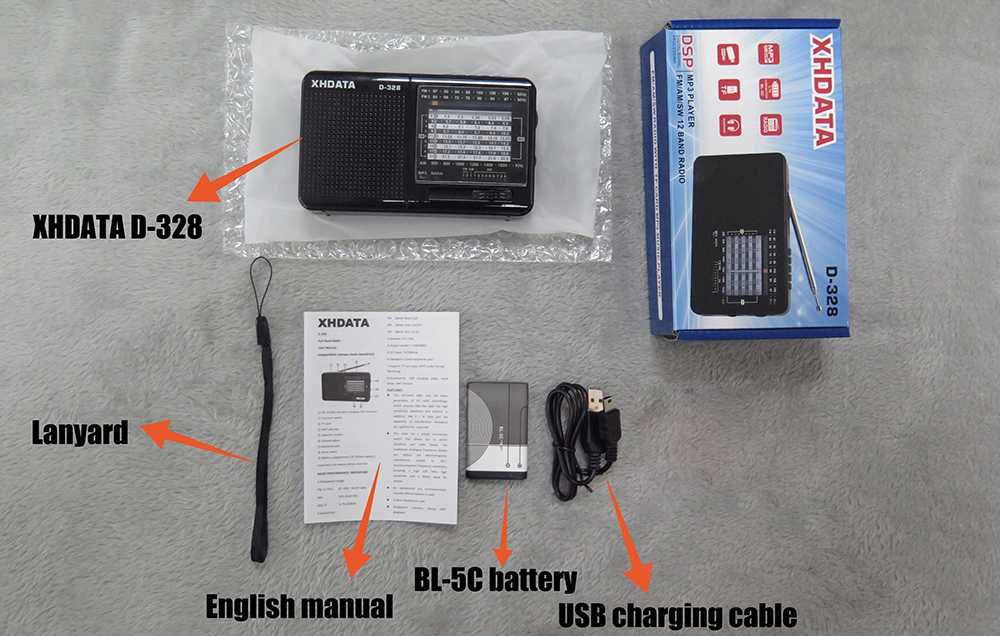 Радіоприймач XHDATA D-328 FM/MW/SW MP3