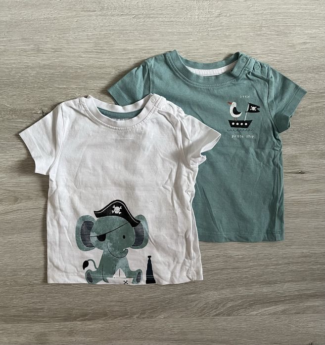 Zestaw dwóch koszulek marki Lupilu rozmiar 62/68