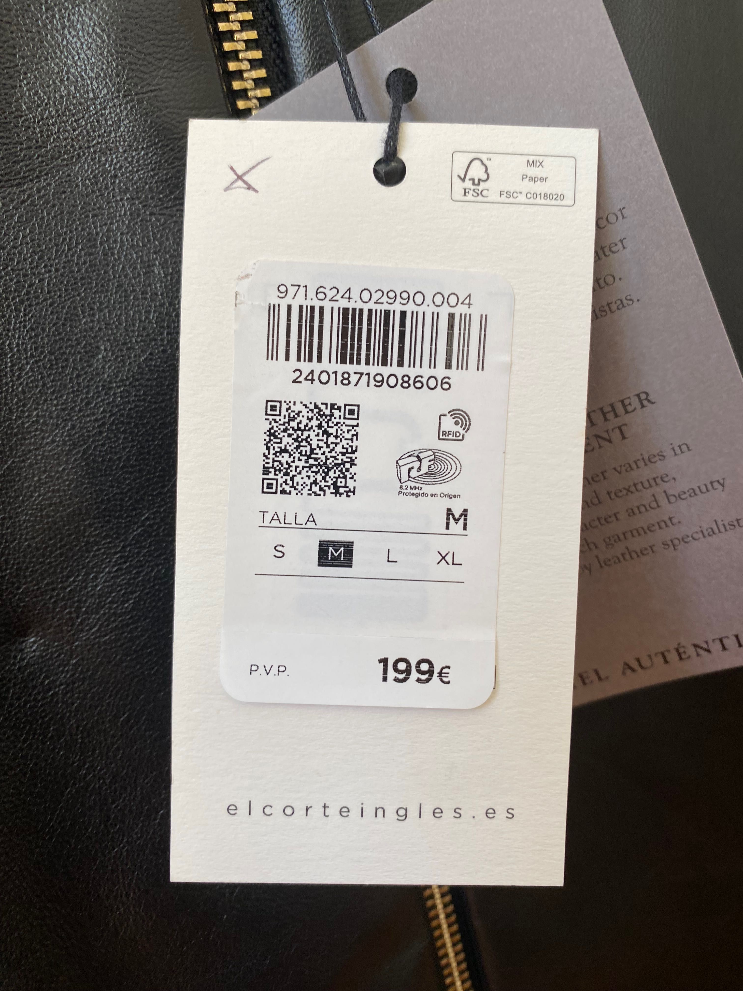 Casaco de pele El Corte Ingles tam. M