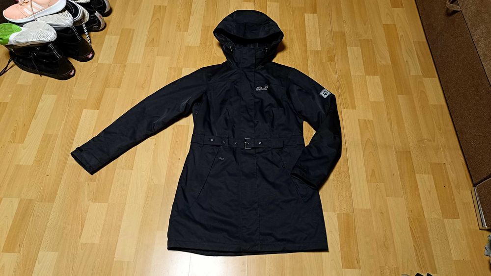Damska długa kurtka turystyczna JACK WOLFSKIN TEXAPORE r.S st.idealny