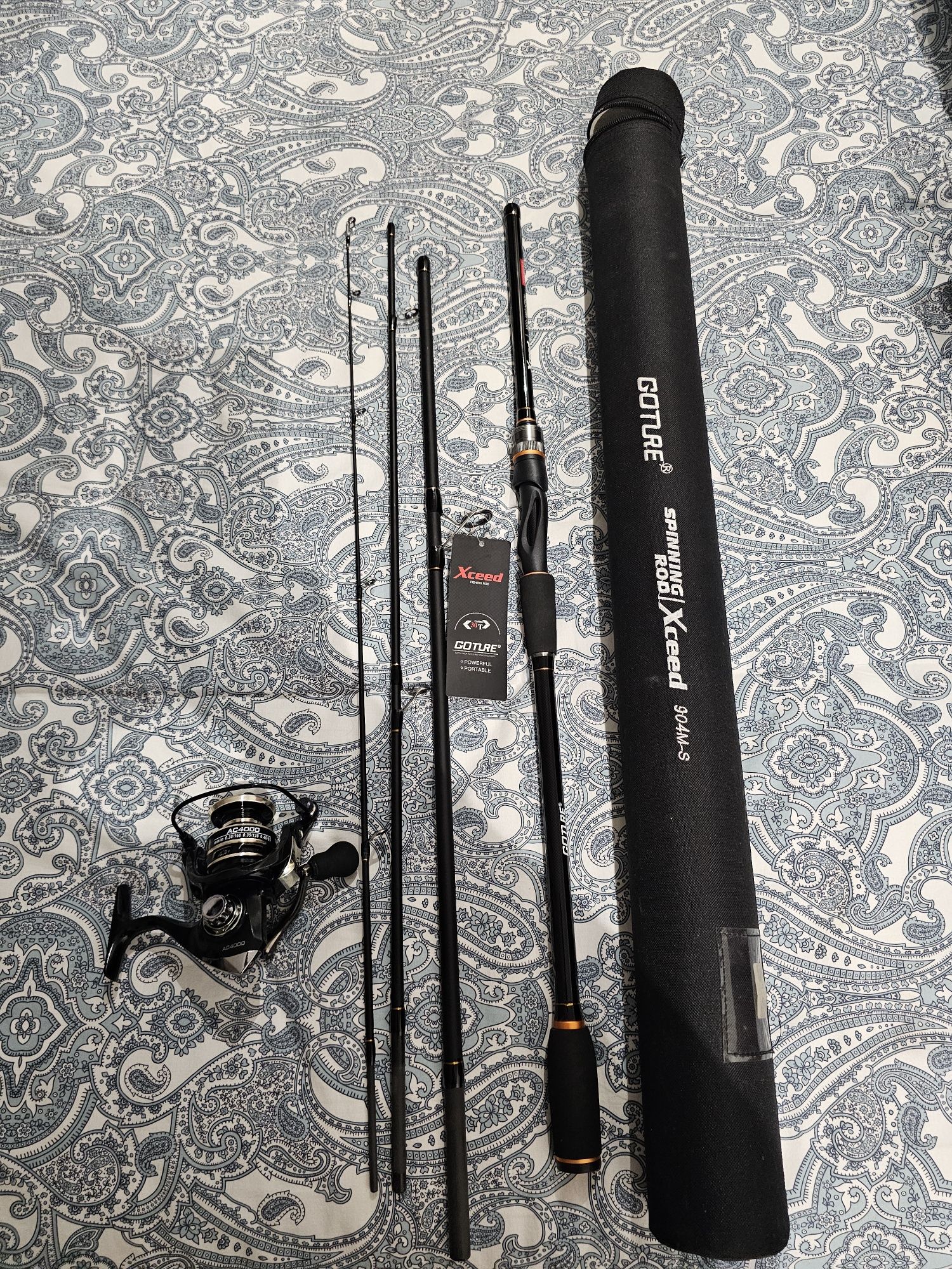 Cana 3 Metros  4 Encaixes  Carbono  Nova + Carreto 4000 novo Com Estoj