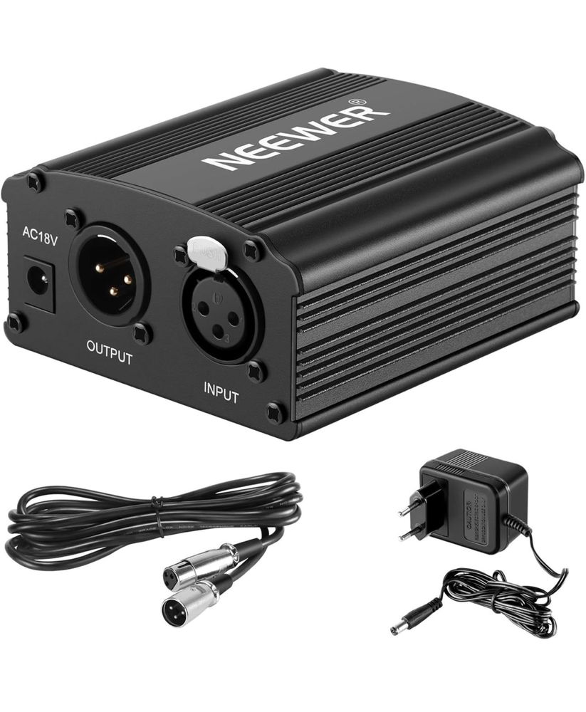 Dois Power Phanton 48V para microfone