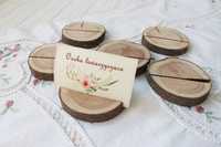 Plaster CZEREMCHA rustykalne drewniane winietki krążki pieńki ślub