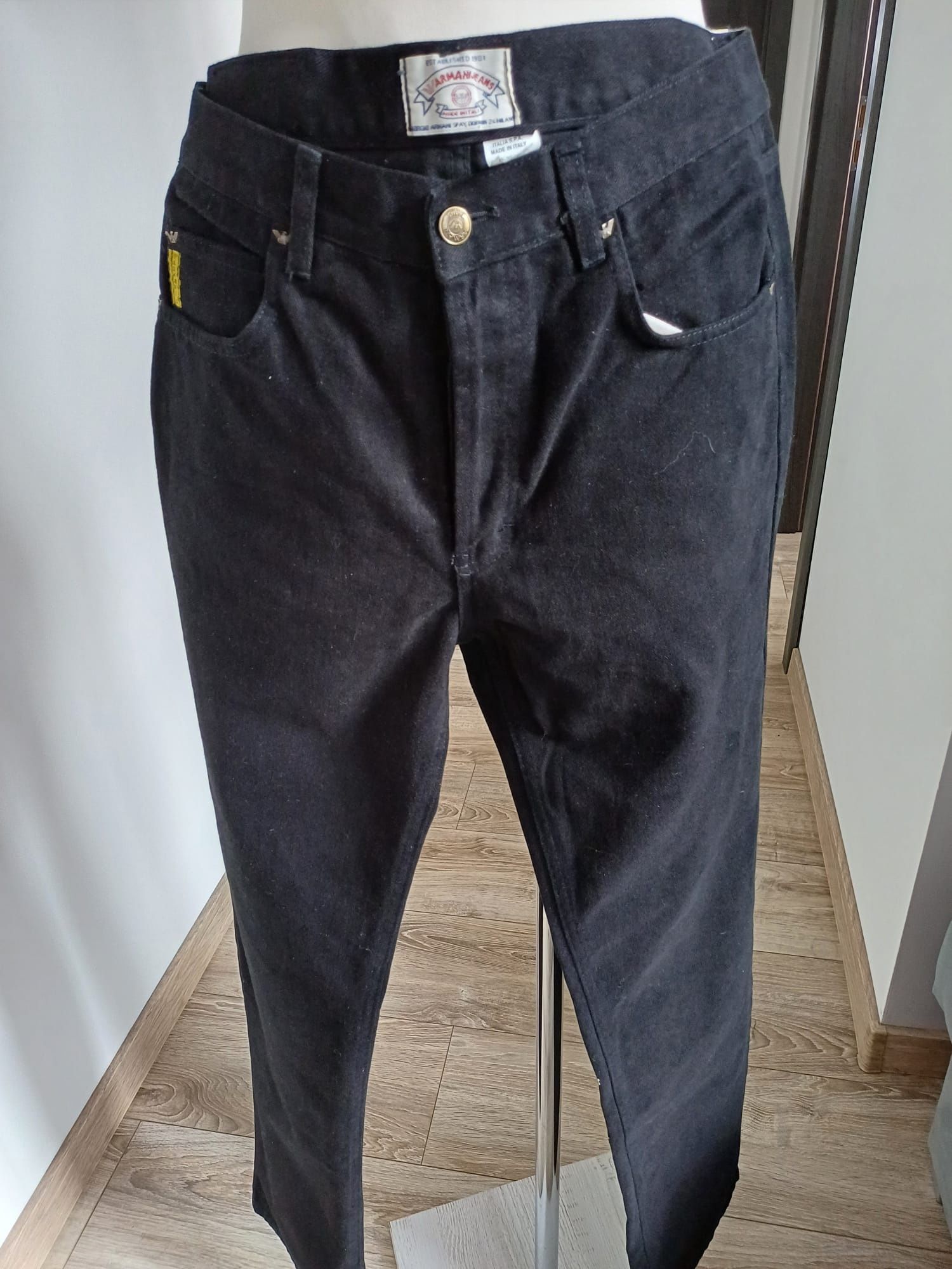 Spodnie męskie czarny mięsisty jeans Armani Jeans rozm L.