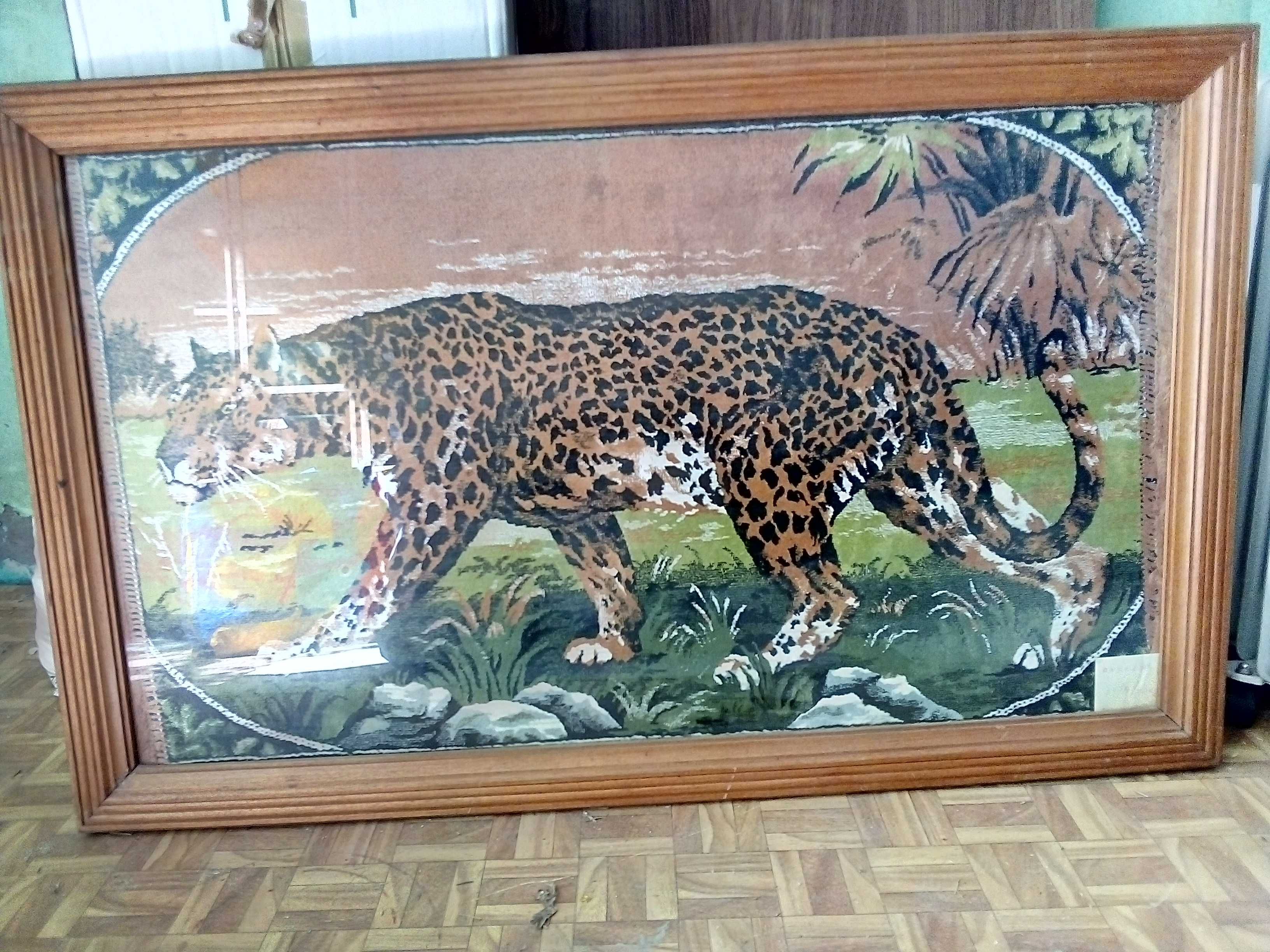 Tapeçaria de leopardo em quadro