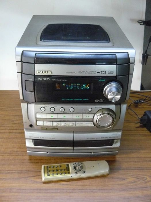 Wieża Aiwa z pilotem rds z CD karuzela na 3 szt. kasety