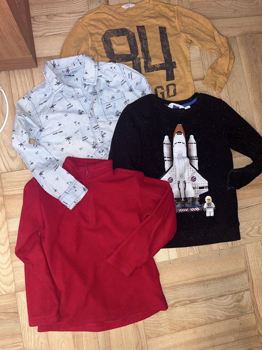 Paka ubranka dzieci chlopiec 128 zestaw 122 spodnie bluza 6-8 lat
