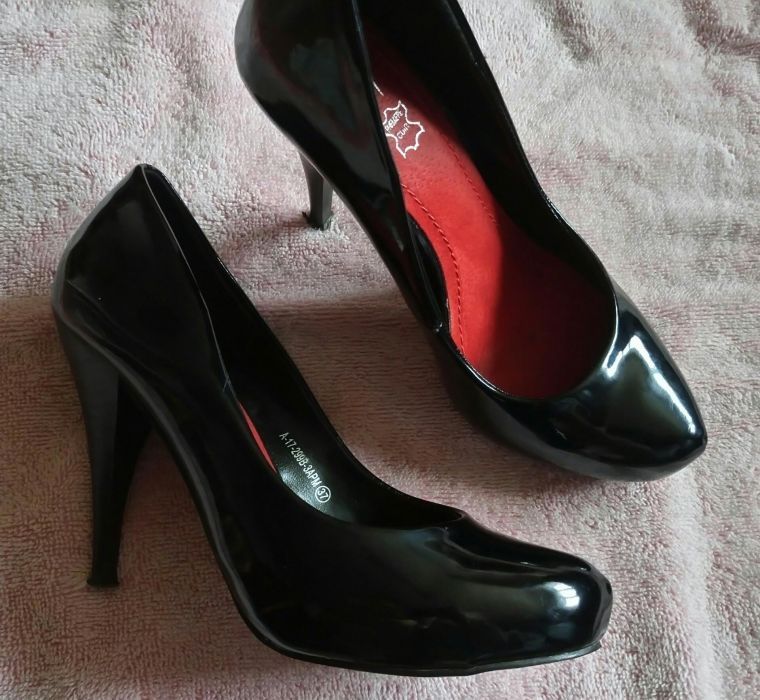 Szpilki obcasy czarne z platforma