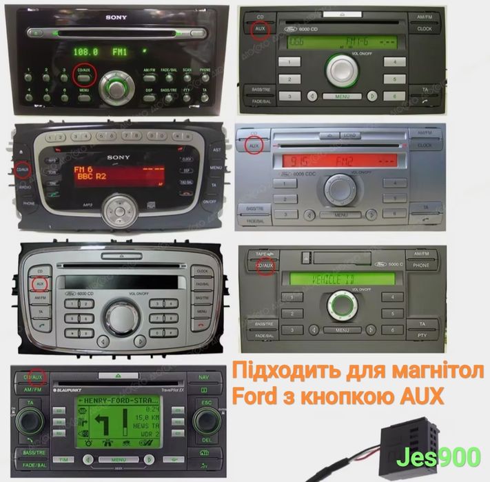 Bluetooth 5в1 Ford AUX+USB+Громкая связь+SDкарта Блютуз Форд