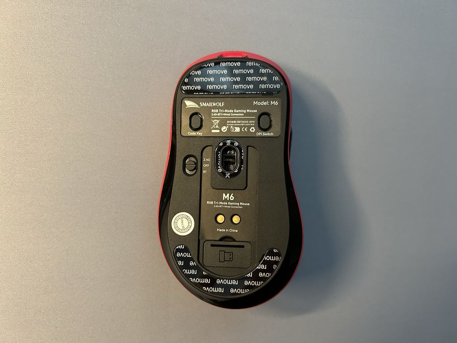 Бездротова Ігрова Миша SmailWolf M6 Рожева Зарядна Станція Екран