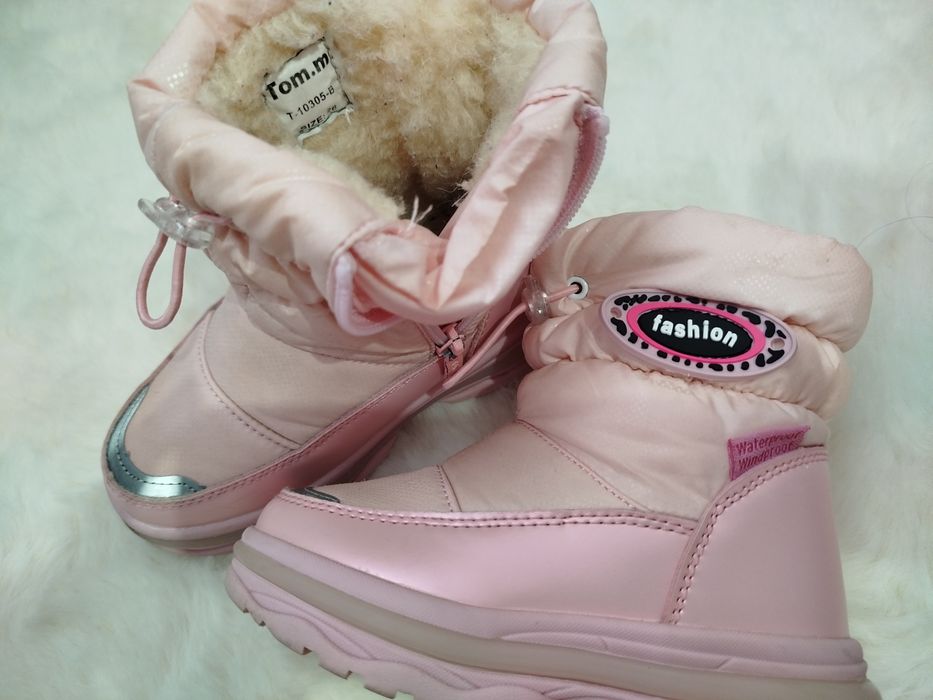 Buty śniegowce kozaki różowe 26