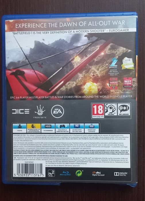 Battlefield 1 диск PlayStation PS4 игра гра
Коробка з пошкодженнями. Д