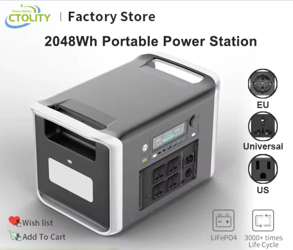 Зарядна станція CTOLITY AP2000 2048 Вт/год, (Не працюють розетки 220в)