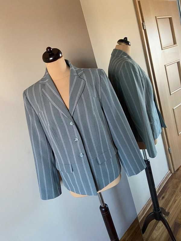 44 46 fashion concept szara marynarka paski zakiet xxxl +size