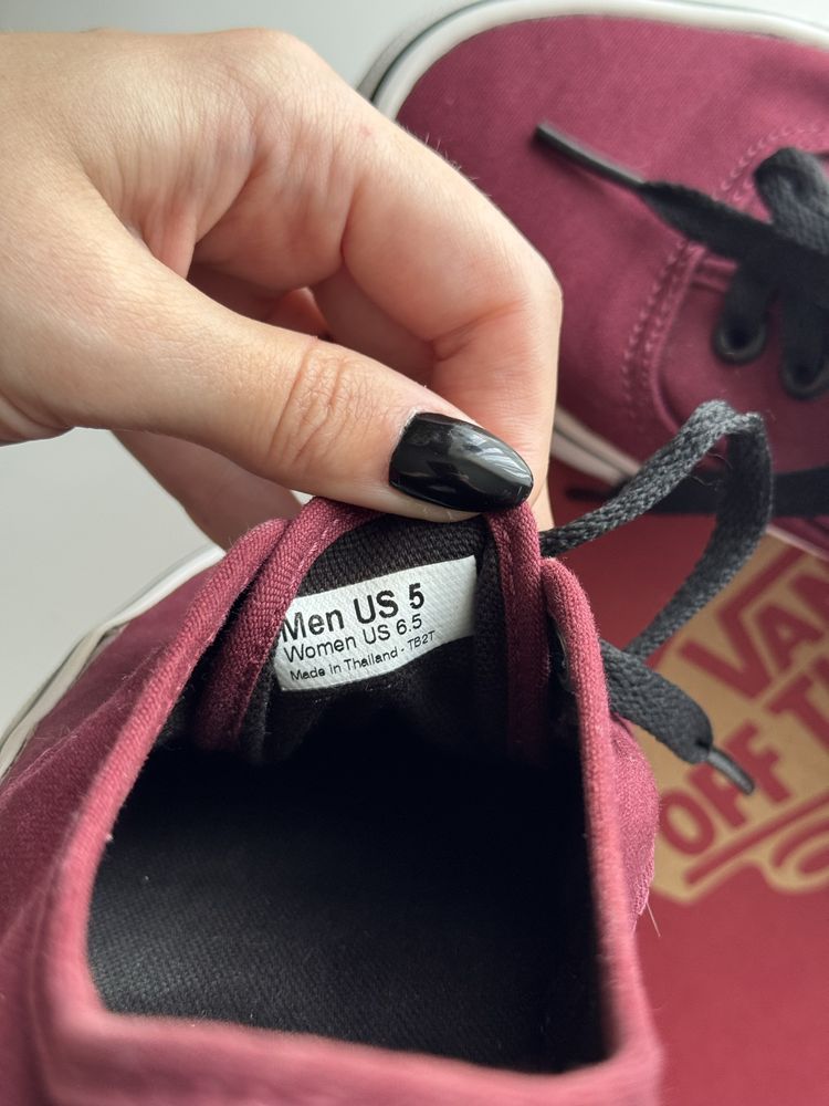 бордові кеди vans authentic 36,5 оригінал