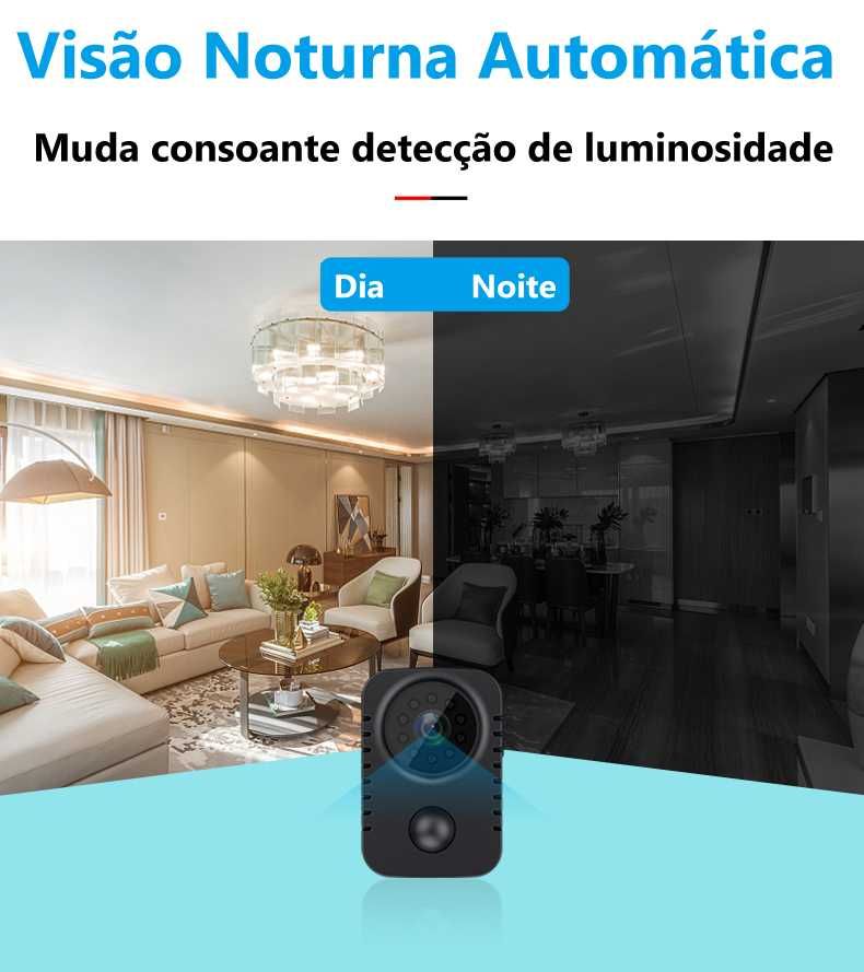 camera minuscula HD 1080p com sensor de movimento facil de trabalhar