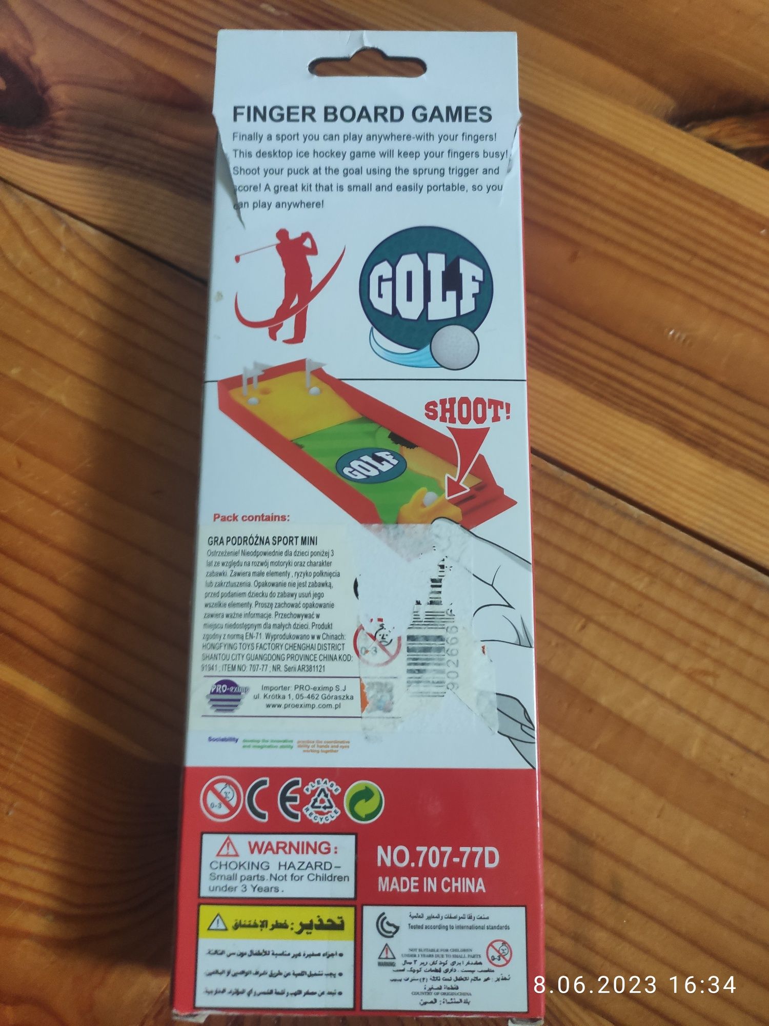 Gra Golf kieszonkowa gra palcem Finger board game