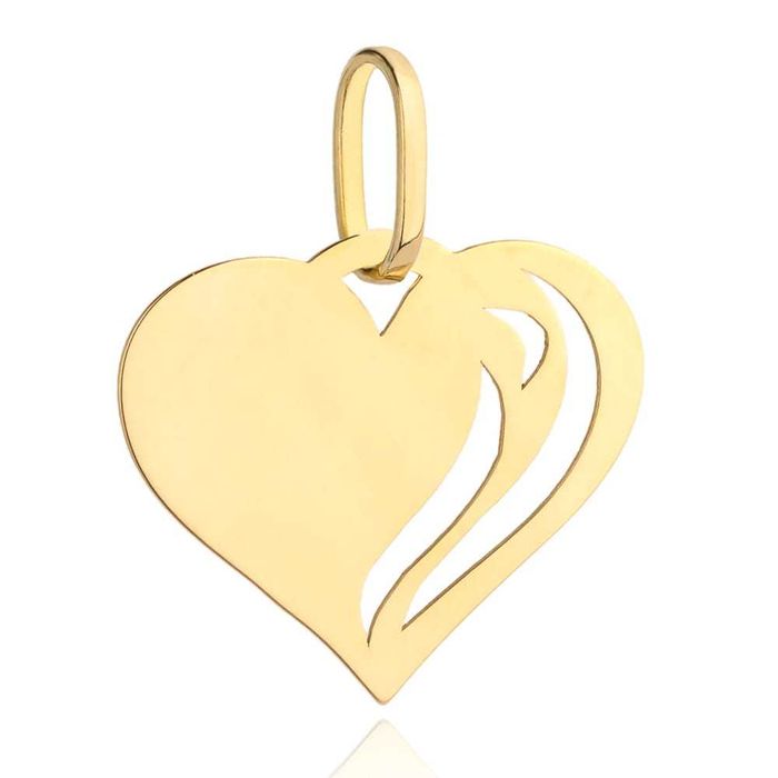 Zawieszka złota serce i delikatne fale