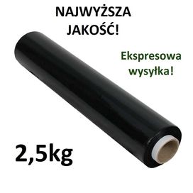 Folia stretch ręczna CZARNA 2,5kg super JAKOŚĆ, kryjąca