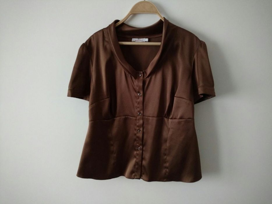 Bluzka koszula damska 42 rozmiar 42/44 L / XL Beata Cupriak brazowa