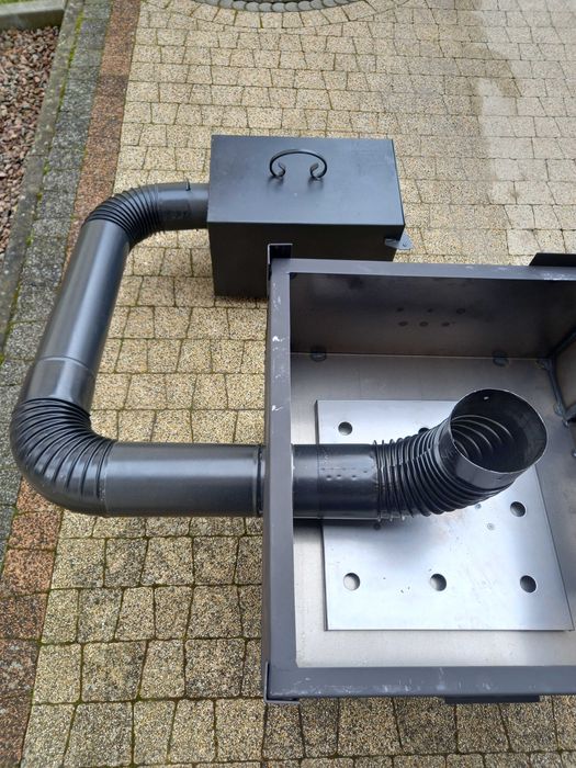 Wędzarnia metalowa ogrodowa XXL - dwa paleniska - Nowość !