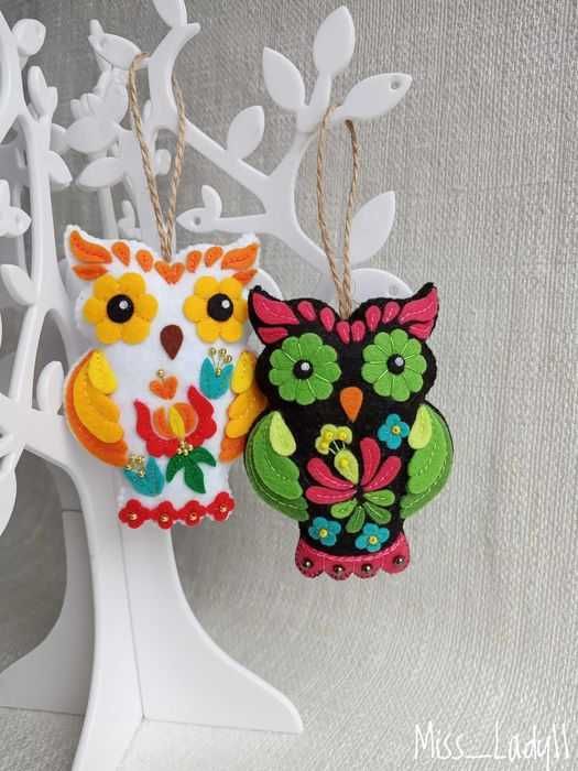 Сова в этно стиле (из фетра) Ручная работа