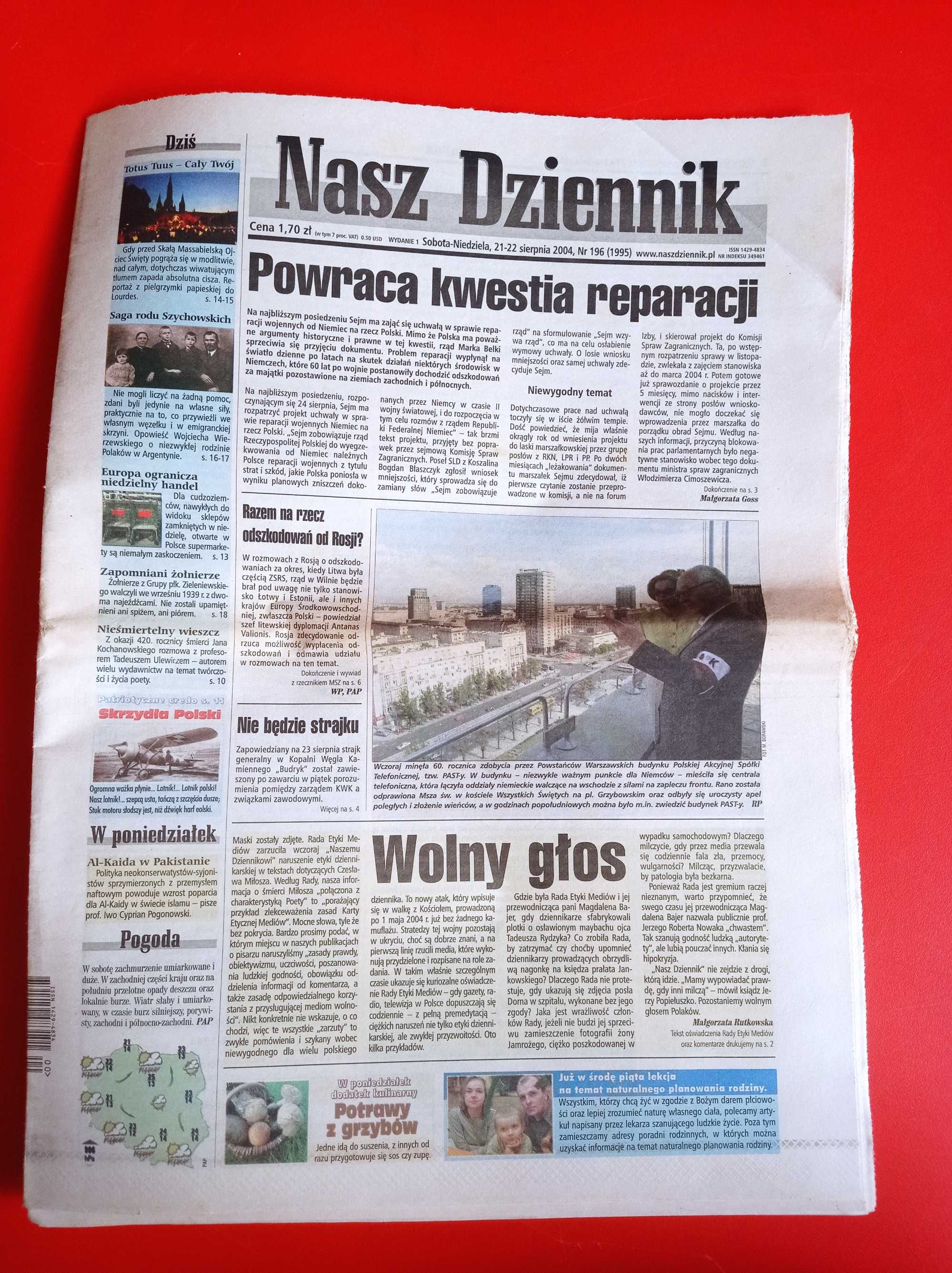 Nasz Dziennik, nr 196/2004, 21-22 sierpnia 2004