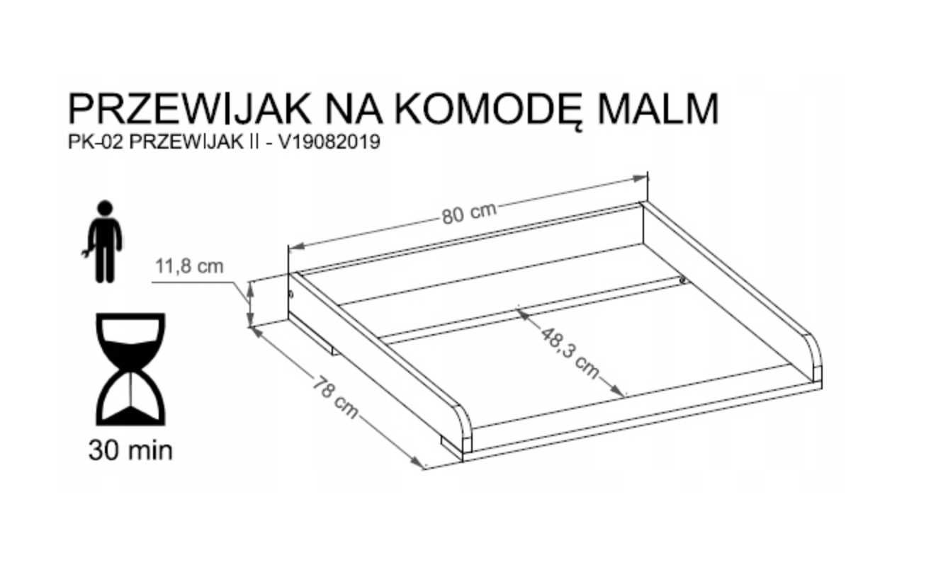 Nakładka przewijak na komodę malm duża + przewijak gratis
